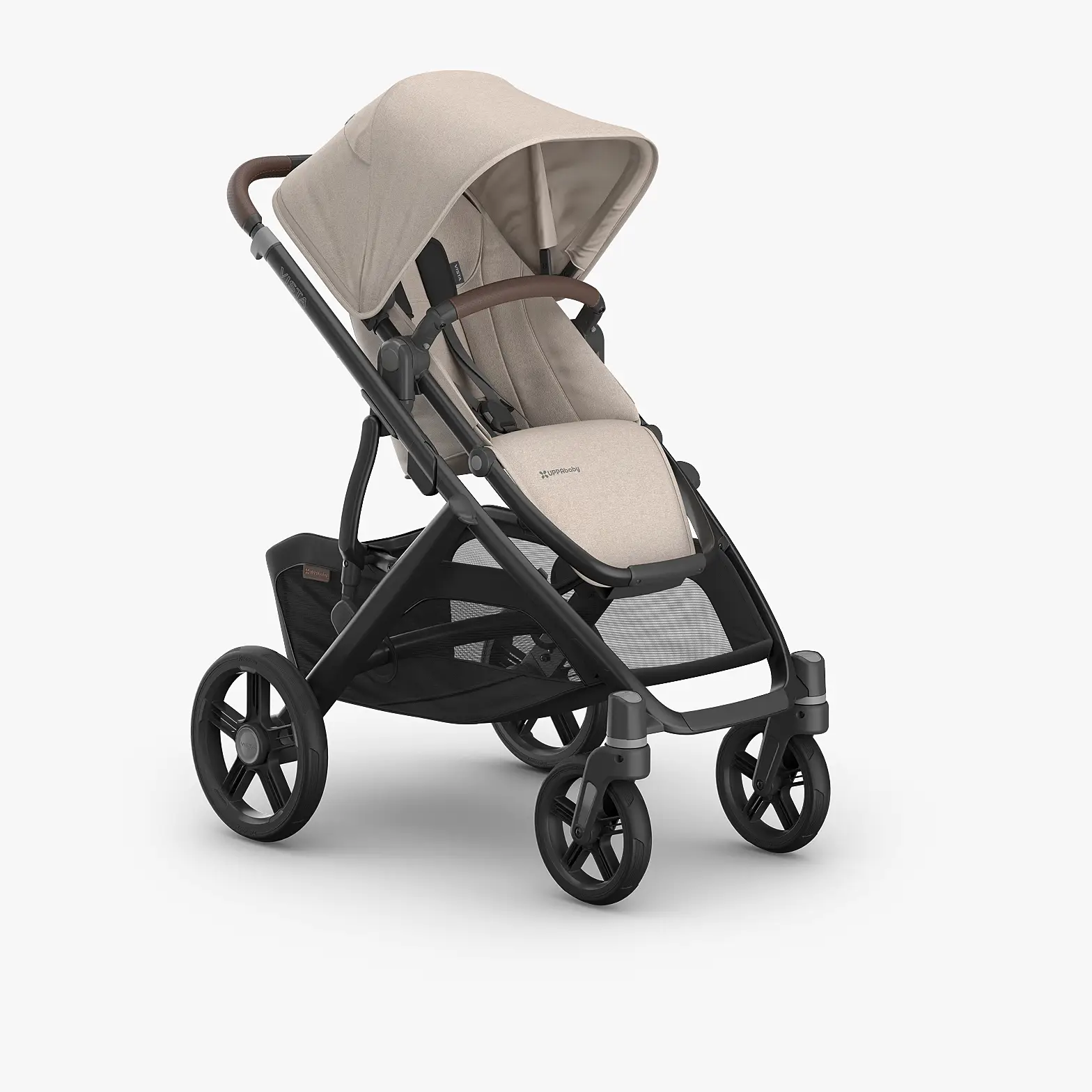 UPPAbaby Vista V3 stroller with feature highlights