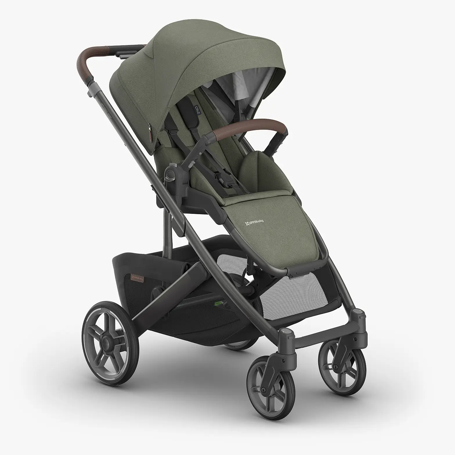 UPPAbaby Cruz V3 stroller with feature highlights
