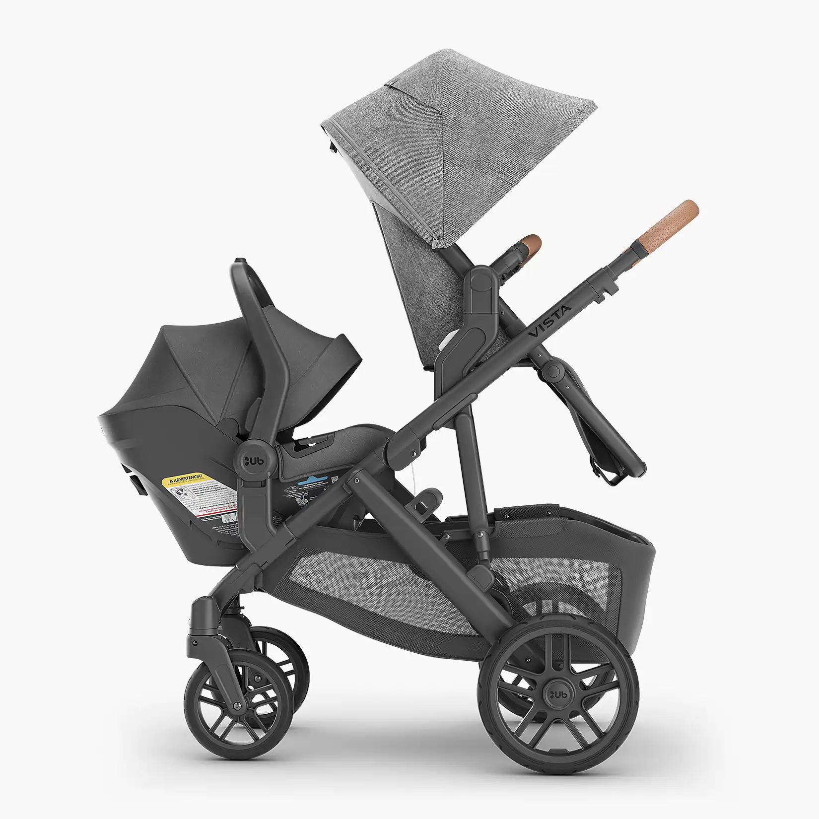 Lower attachment of Aria Infant Car Seat to Vista stroller using Lower Adapters